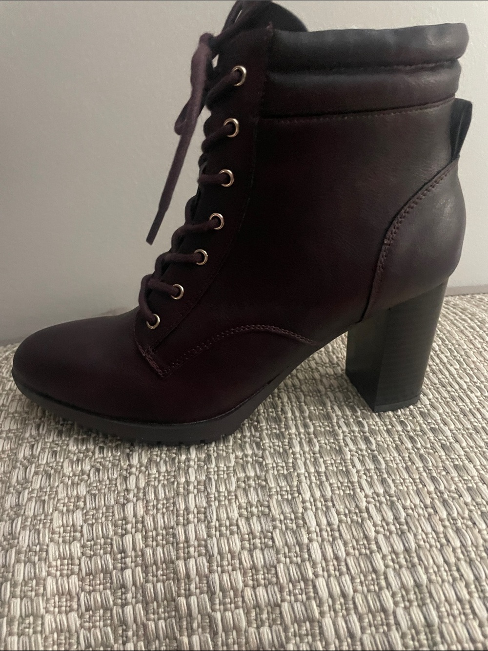 Style and Company wine colored high heeled boots